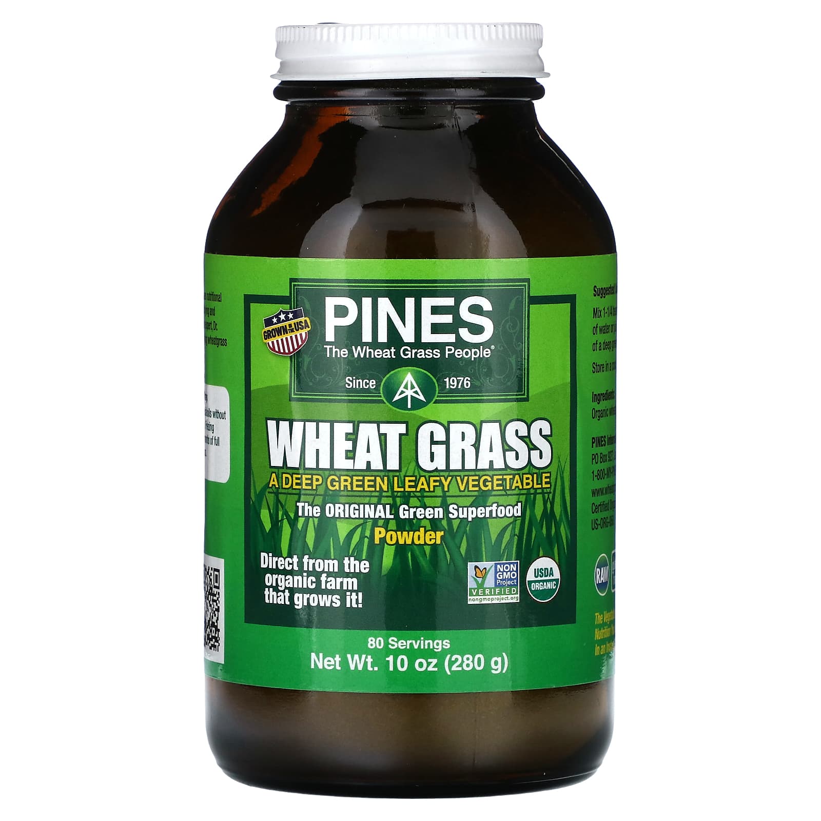 Pines International, Wheat Grass Powder, 10 oz (280 g) - Image 1
