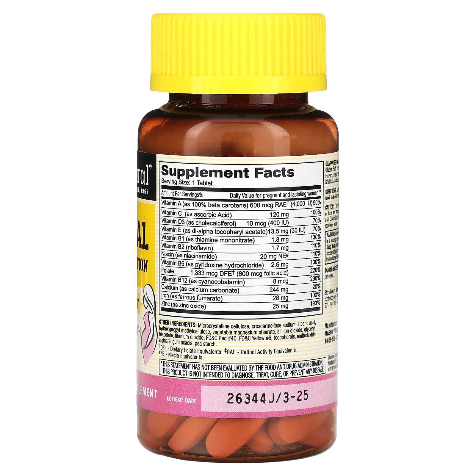 Mason Natural, Masonatal Prenatal Formulation, 100 Tablets - Image 2
