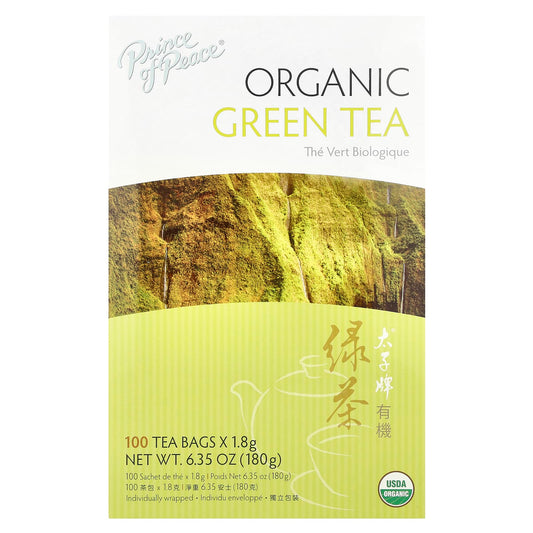 Prince of Peace, Organic Green Tea, 100 Tea Bags, 6.35 oz (180 g) - Image 1