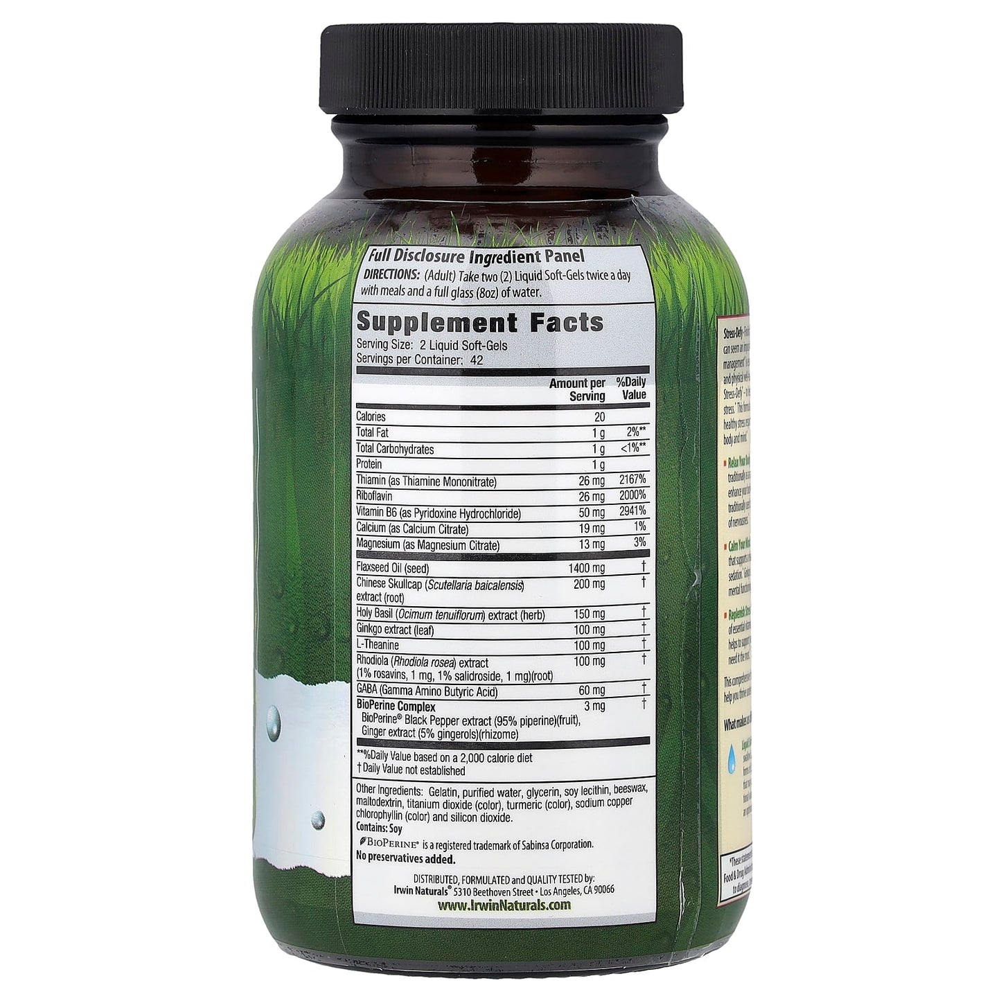 Irwin Naturals Stress-Defy 84 Liquid Soft-Gels for Stress Relief - Image 2