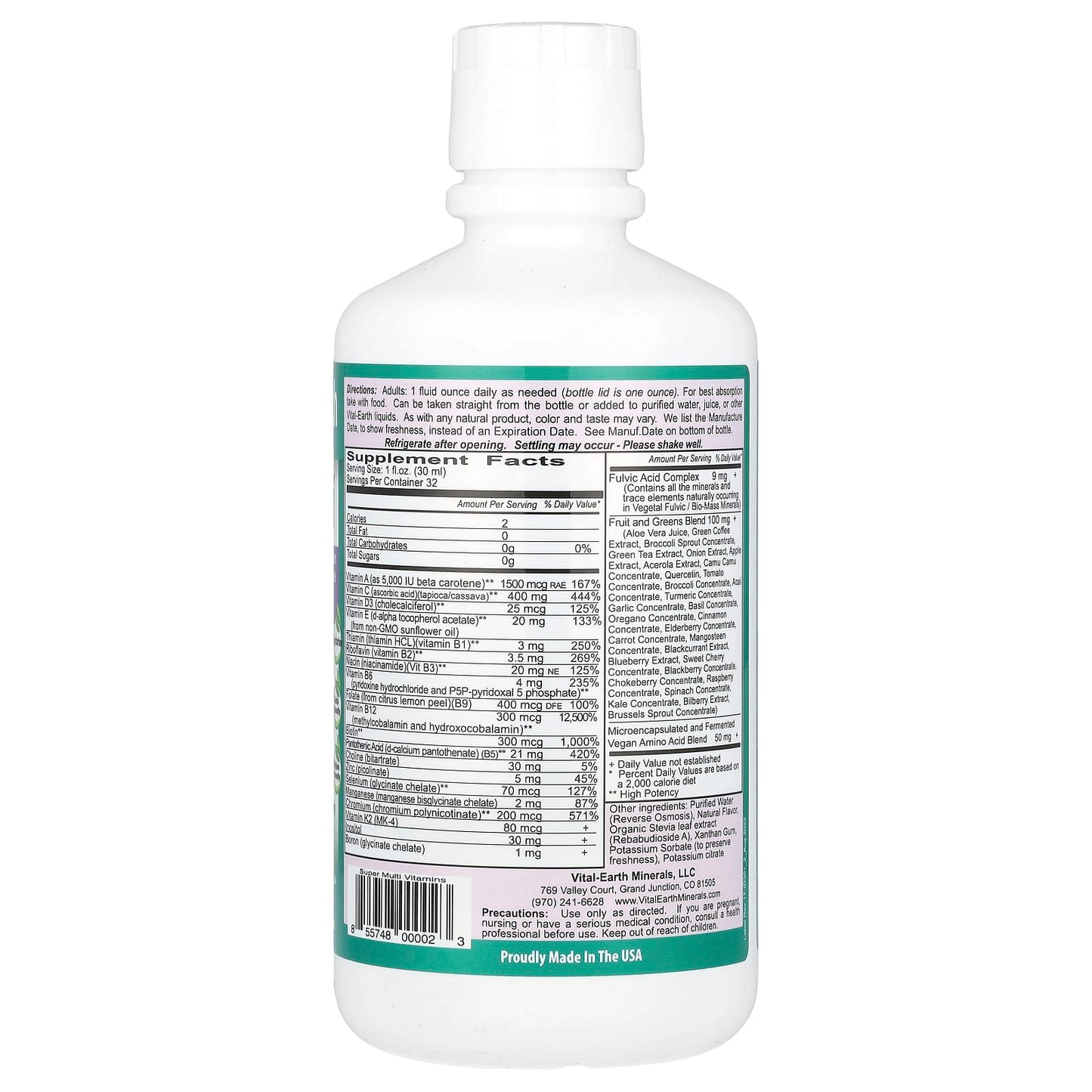 Vital Earth Minerals, Super Multi,  Natural Tropical Passion Fruit, 32 fl oz (946 ml) - Image 2