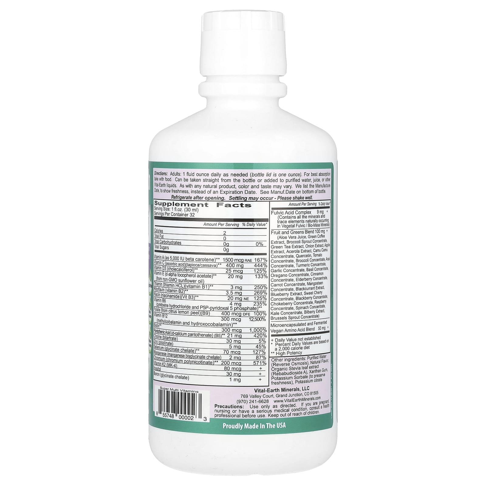 Vital Earth Minerals, Super Multi,  Natural Tropical Passion Fruit, 32 fl oz (946 ml) - Image 2