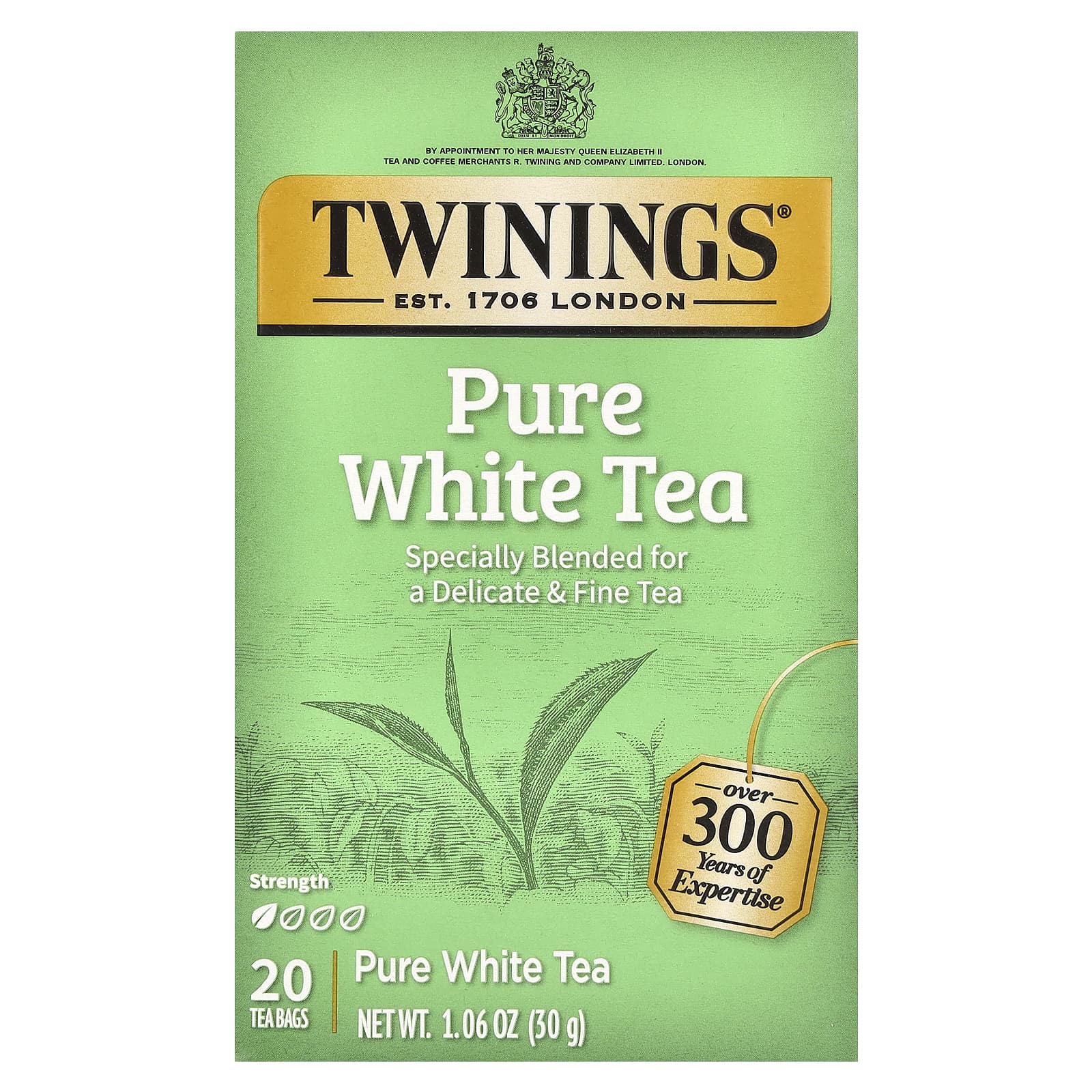 Twinings, Pure White Tea, 20 Tea Bags, 1.06 oz (30 g) - Image 1