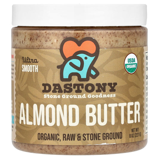 Dastony Organic Ultra Smooth Almond Butter 8 oz - USDA Certified - Image 1