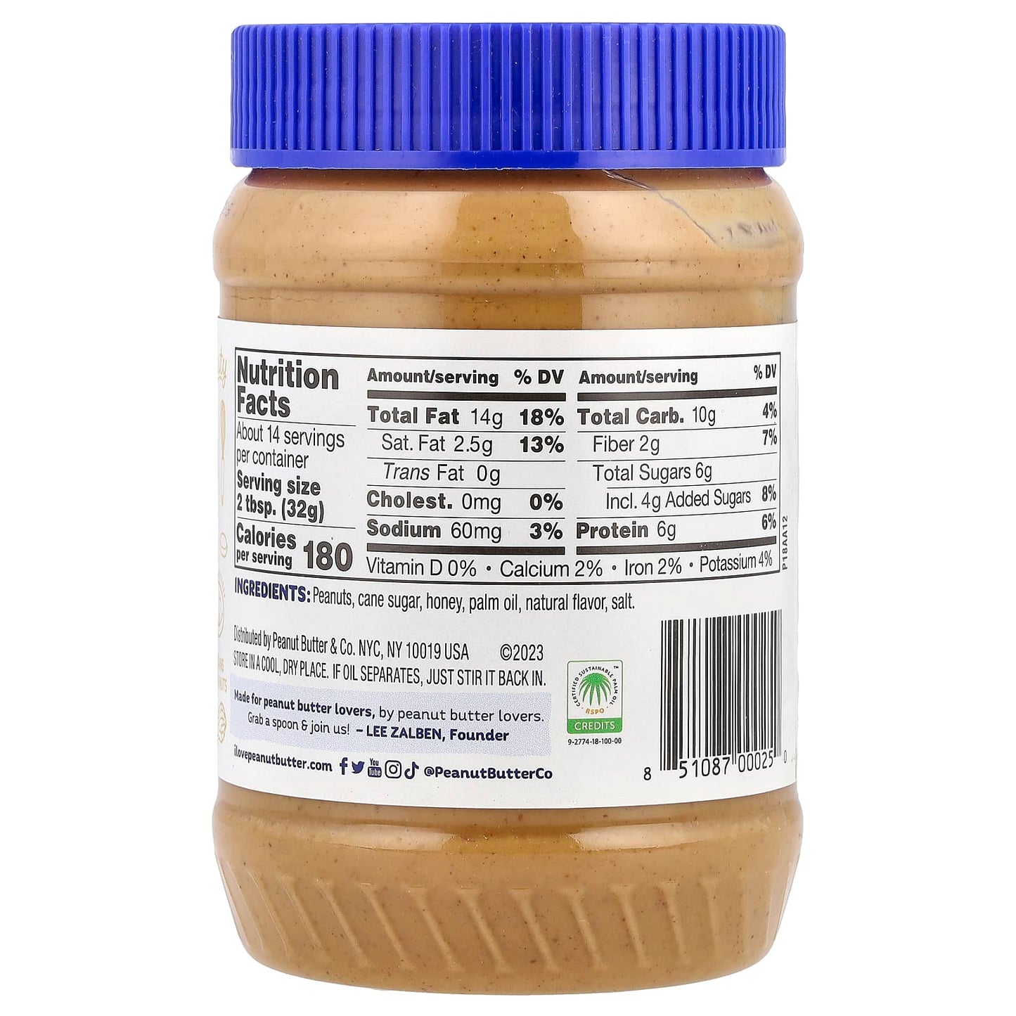 Peanut Butter & Co., Peanut Butter Spread, The Bee's Knees®, 16 oz (454 g) - Image 2