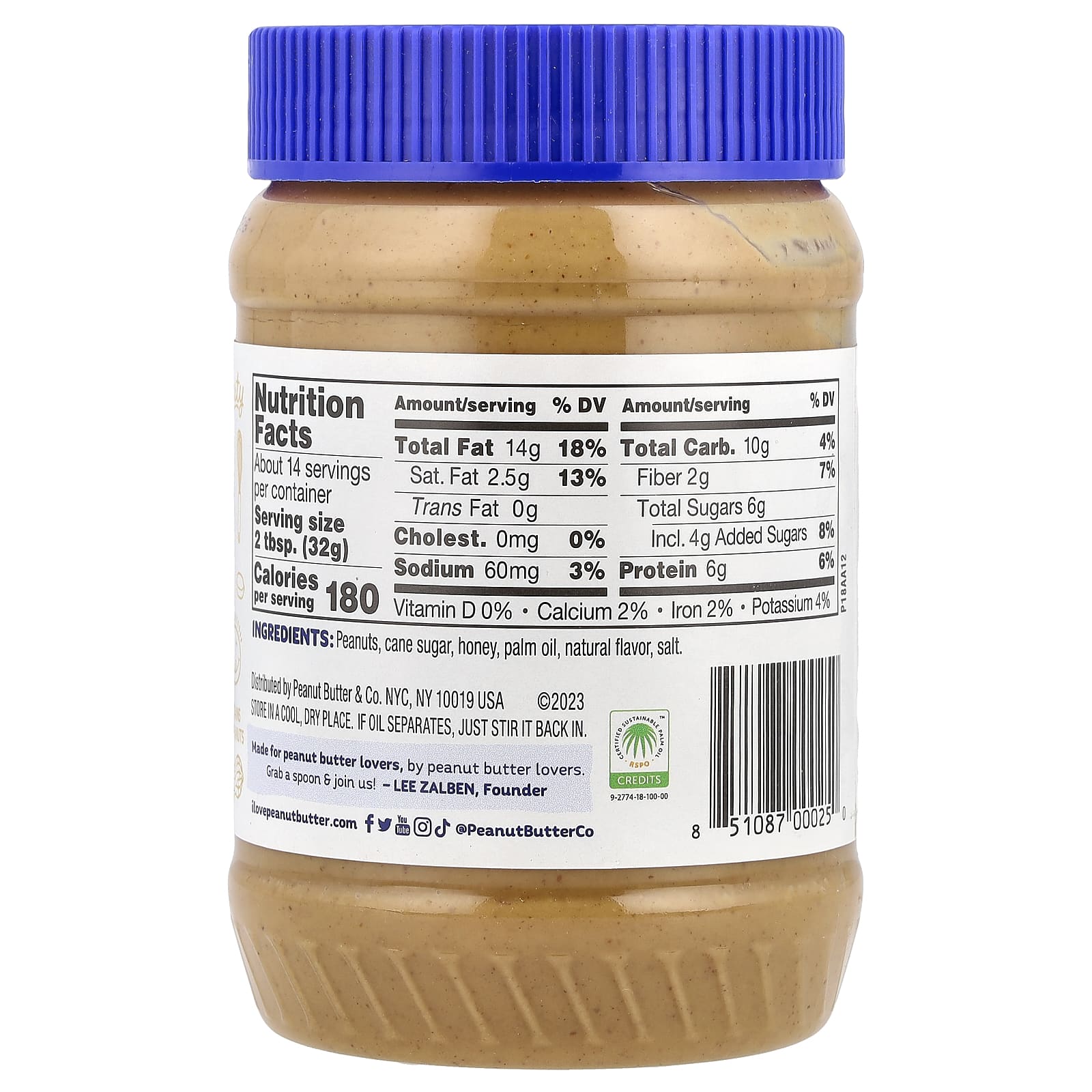 Peanut Butter & Co., Peanut Butter Spread, The Bee's Knees®, 16 oz (454 g) - Image 2