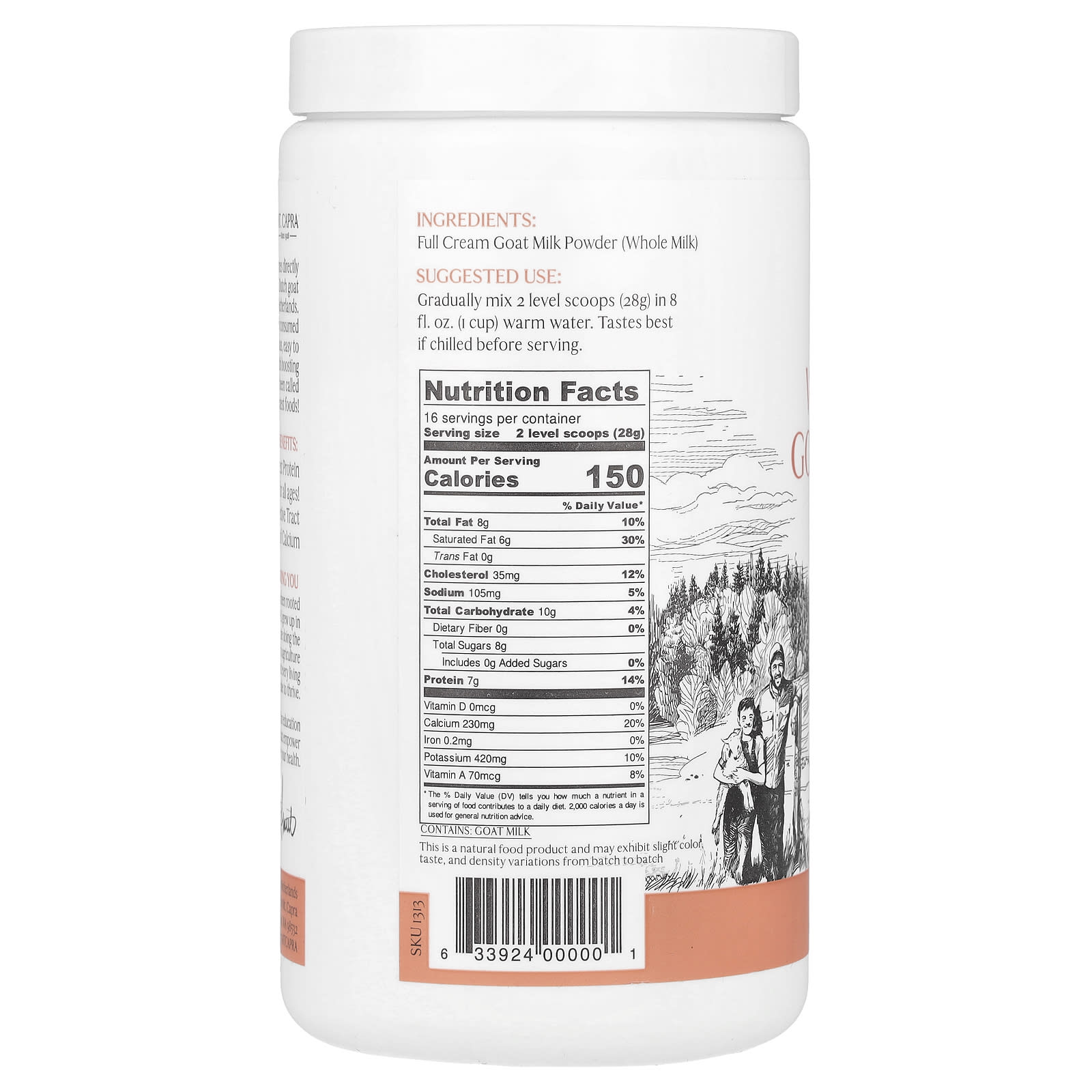 Mt. Capra, Whole Goat Milk , 1 lb (453 g) - Image 2