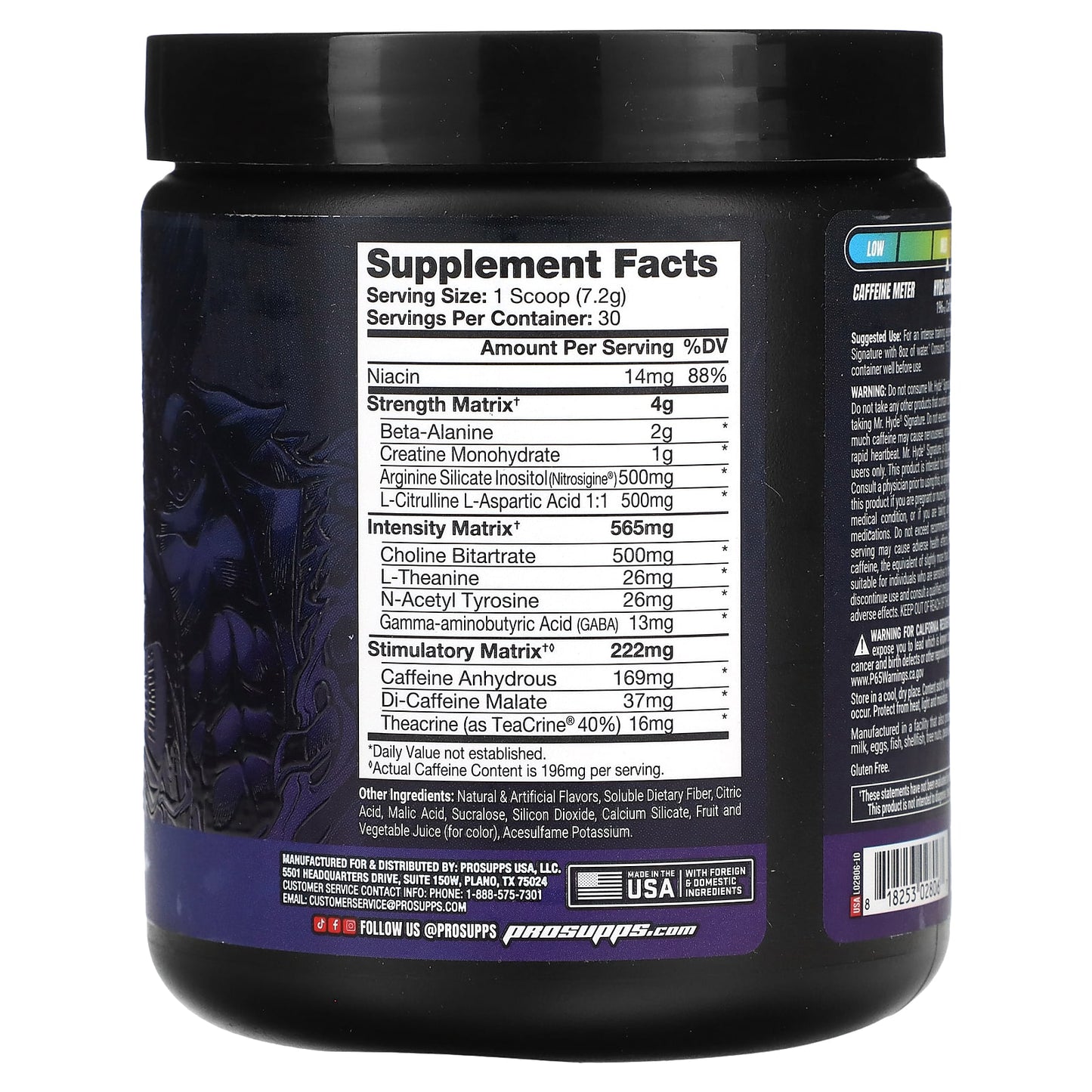 ProSupps, Mr. Hyde, Signature Sustained Energy Pre-Workout, Blue Razz, 7.6 oz (216 g) - Image 2
