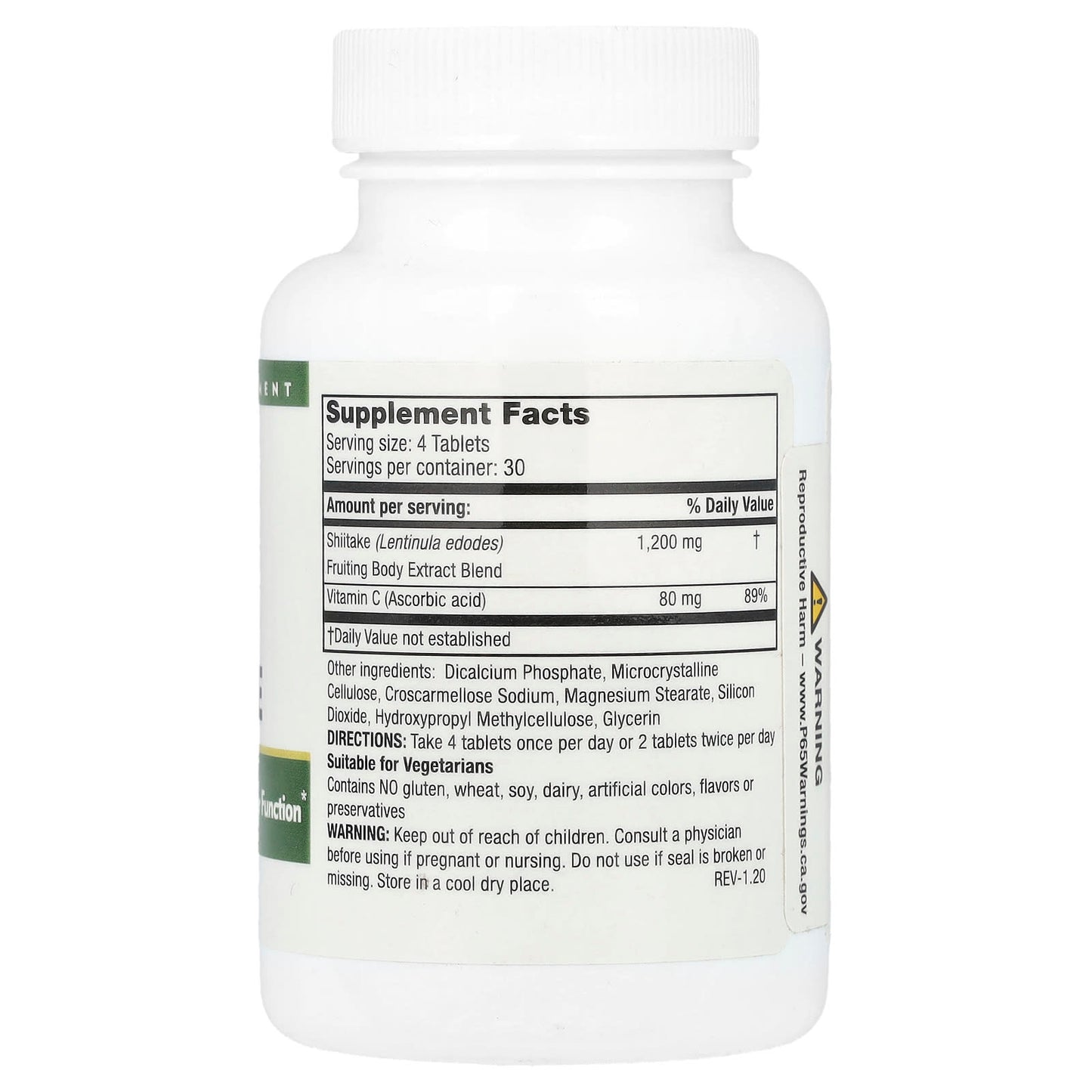 Mushroom Wisdom, Super Shiitake, 120 Vegetarian Tablets - Image 2