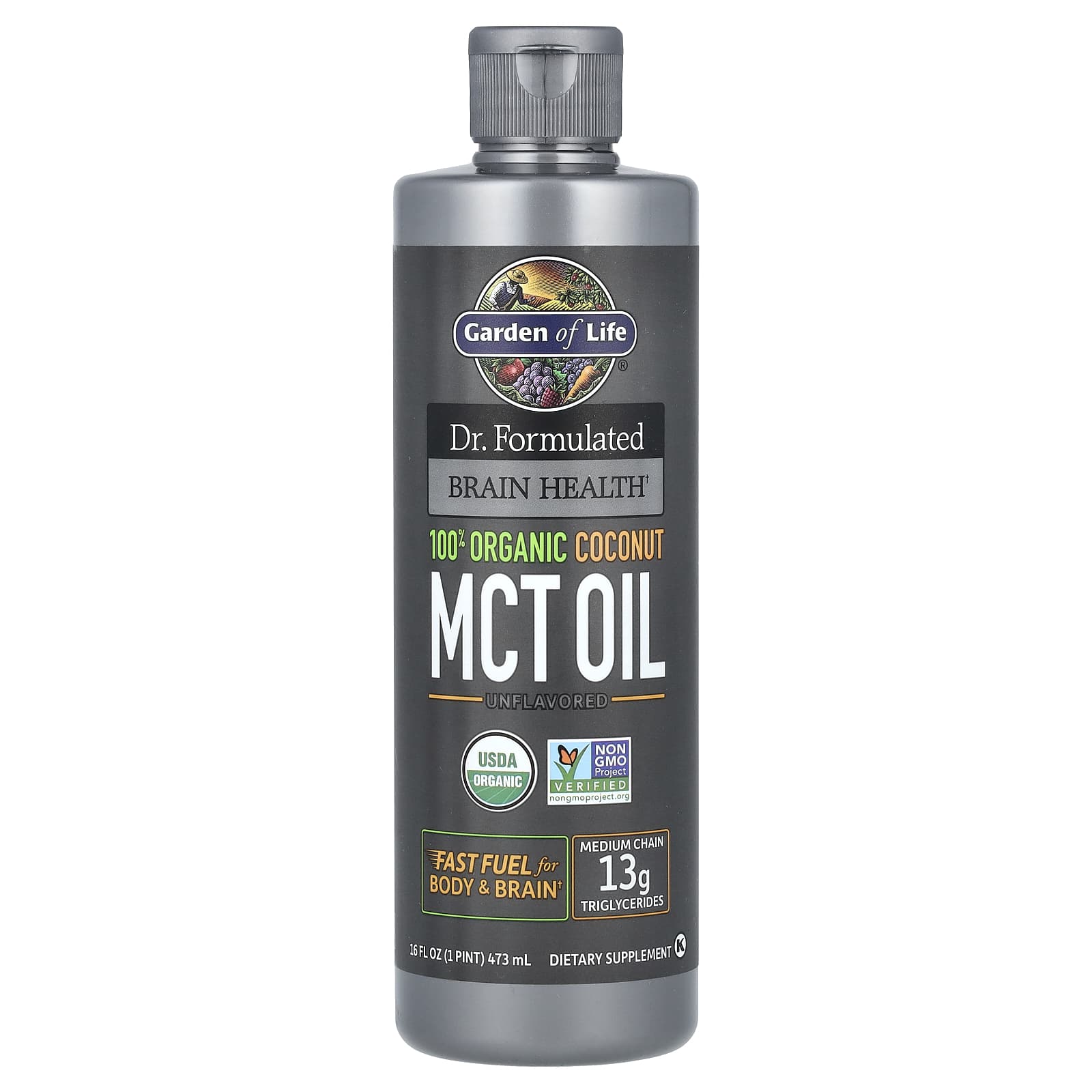 Garden of Life Dr. Formulated USDA Organic Coconut MCT Oil Brain Health - Image 1