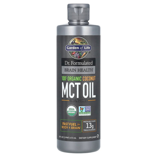 Garden of Life Dr. Formulated USDA Organic Coconut MCT Oil Brain Health - Image 1