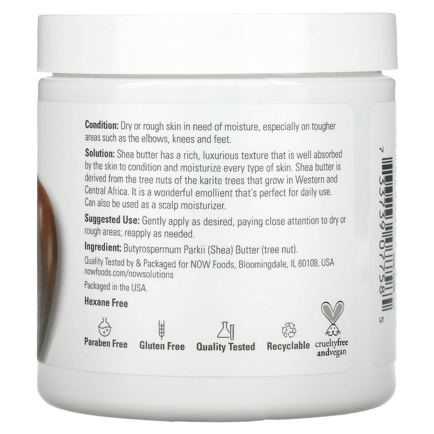 NOW Foods, Solutions, Shea Butter, 7 oz (198 g) - Image 2