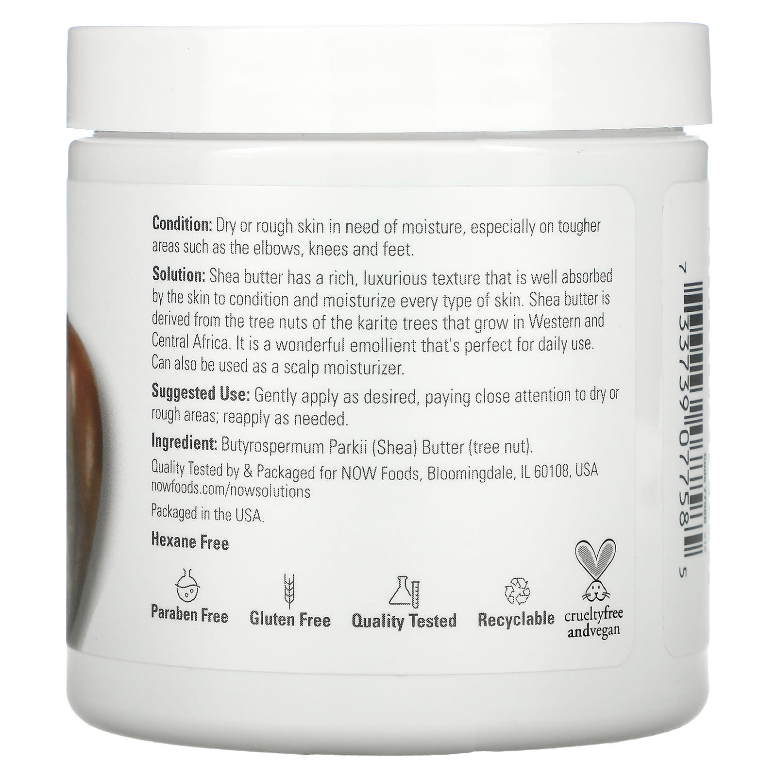 NOW Foods, Solutions, Shea Butter, 7 oz (198 g) - Image 2