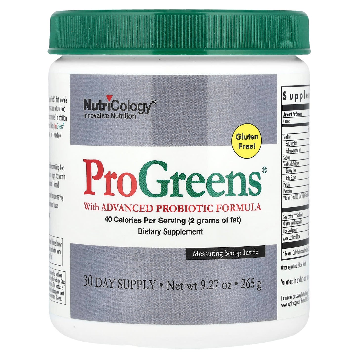 Nutricology, ProGreens® with Advanced Probiotic Formula, 9.27 oz (265 g) - Image 1
