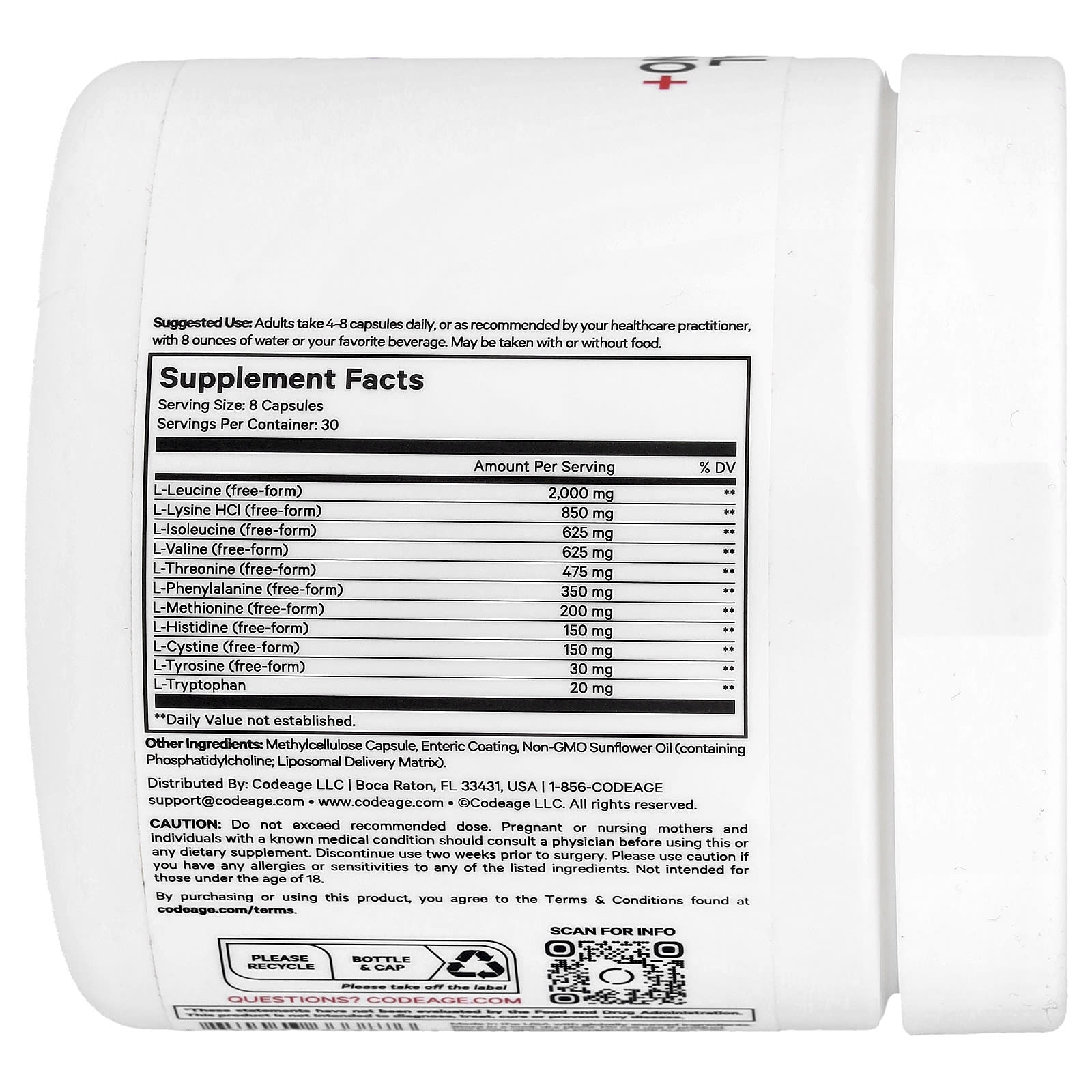 CodeAge Liposomal Multi Amino+ Powder Supplement - BCAA & EAA - Image 2