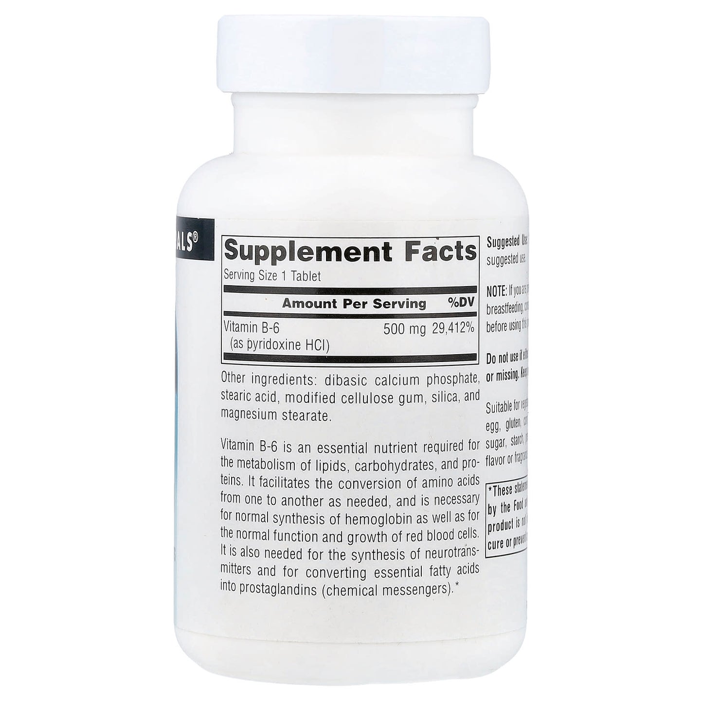 Source Naturals, B-6, 500 mg, 100 Tablets - Image 2
