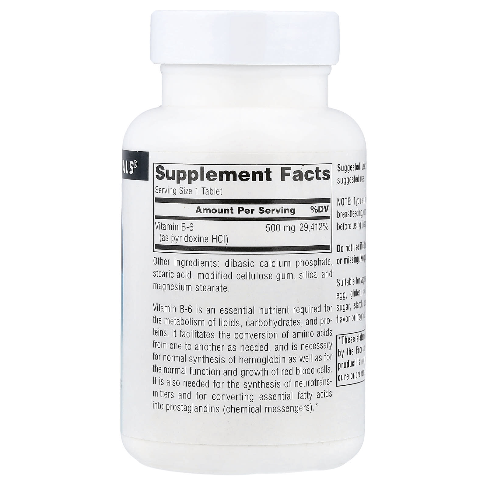 Source Naturals, B-6, 500 mg, 100 Tablets - Image 2