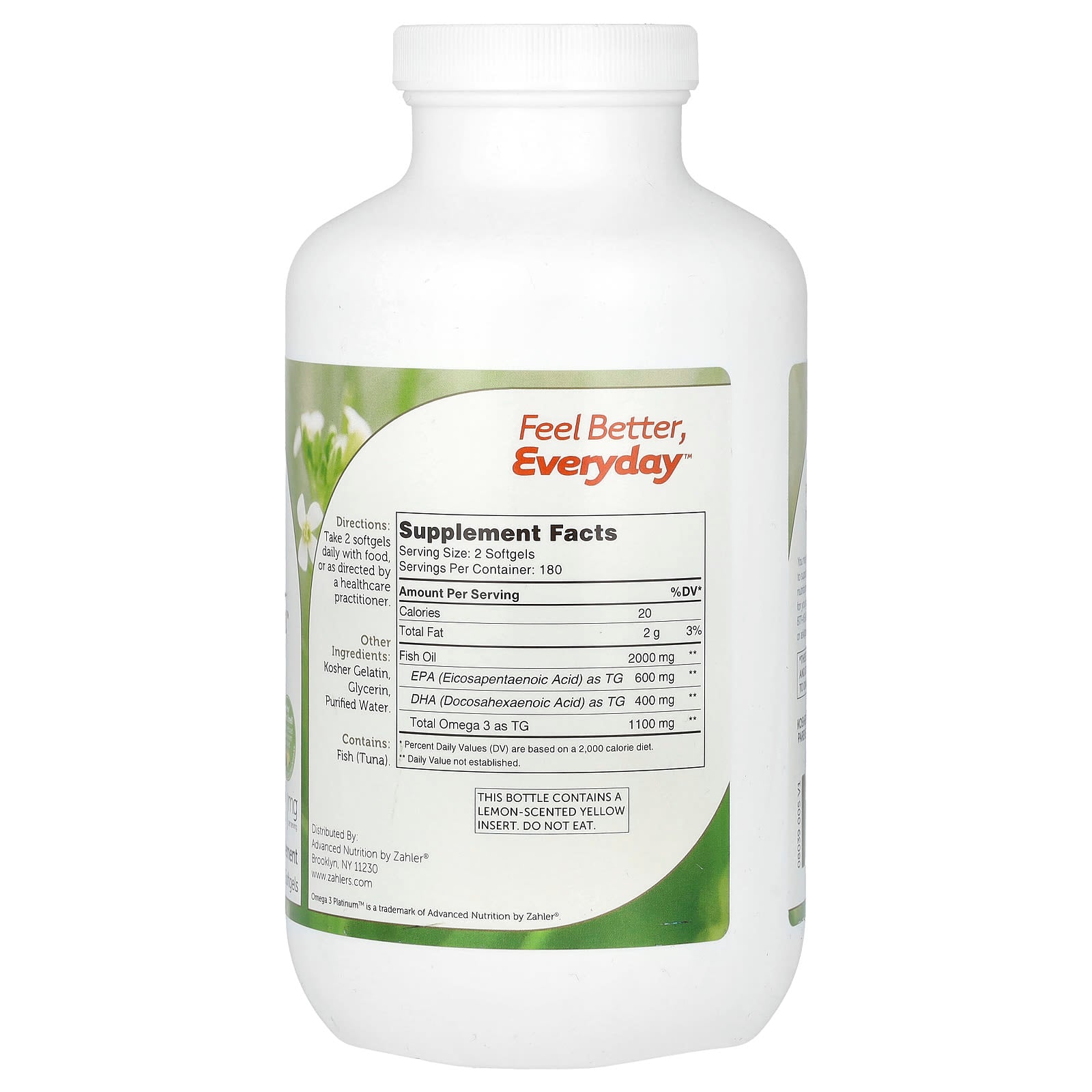 Zahler, Omega 3 Platinum, Advanced Omega 3 Fish Oil, 360 Softgels (1,000 mg per Softgel) - Image 2