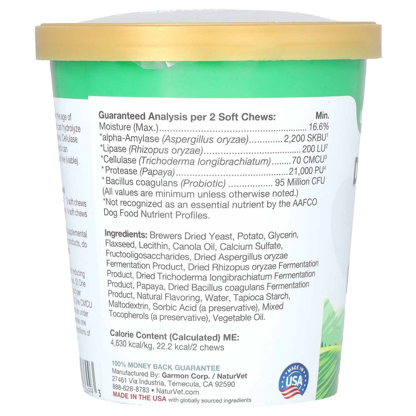 NaturVet, Digestive Enzymes Daily Digestive Support + Pre and Probiotic, For Dogs, 70 Soft Chews, 5.9 oz (168 g) - Image 2