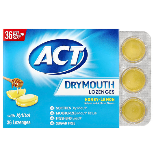 Soothe Dry Mouth with Act Lozenges - Honey-Lemon, 36 Count - Image 1
