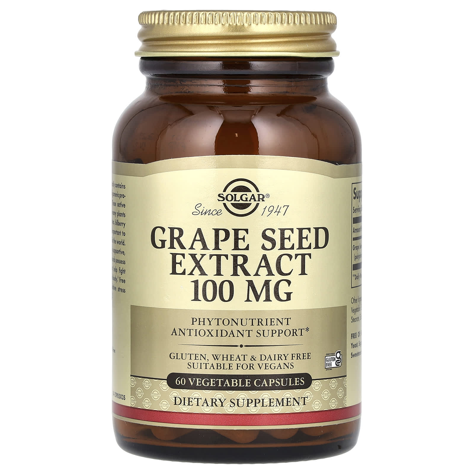 Solgar, Grape Seed Extract, 100 mg, 60 Vegetable Capsules