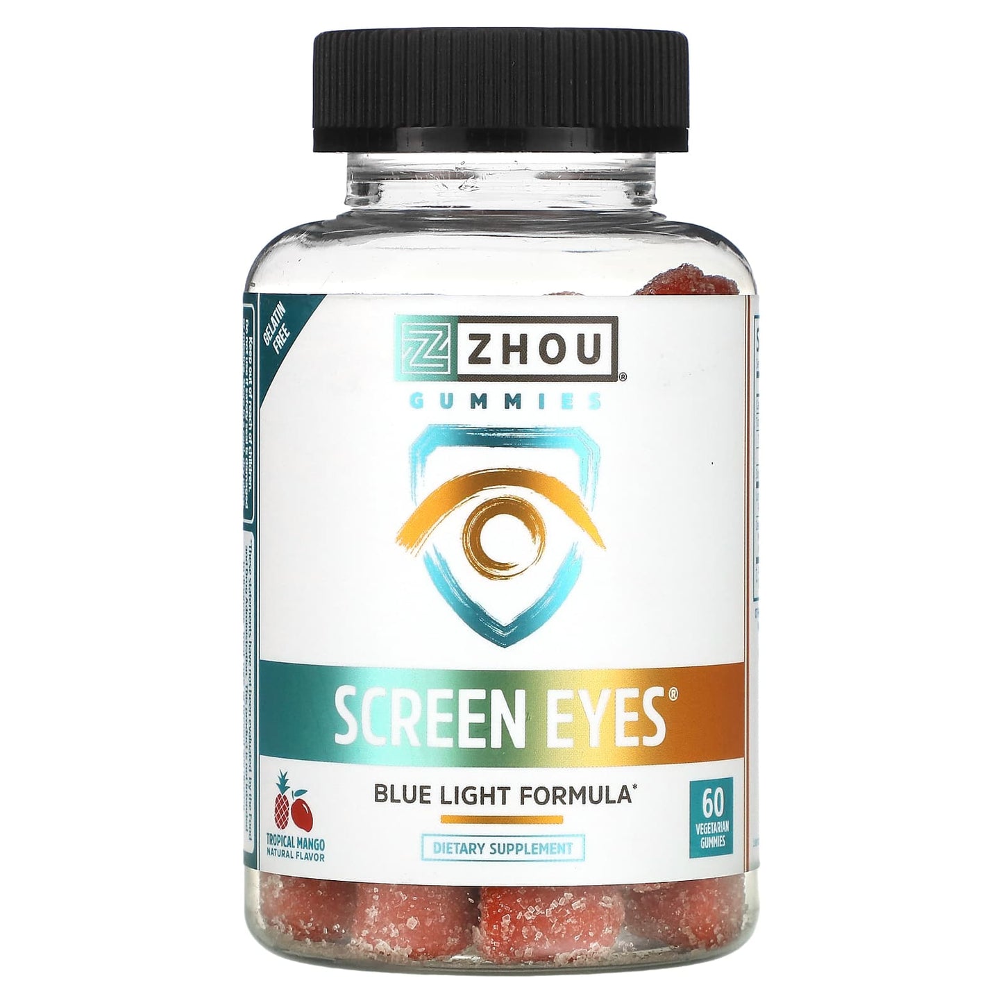Zhou Nutrition, Screen Eyes, Tropical Mango, 60 Vegetarian Gummies - Image 1