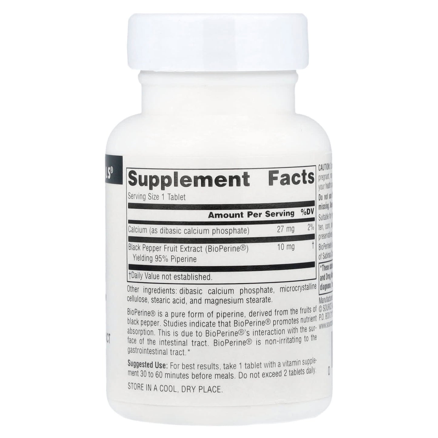 Source Naturals, BioPerine®, 10 mg, 120 Tablets