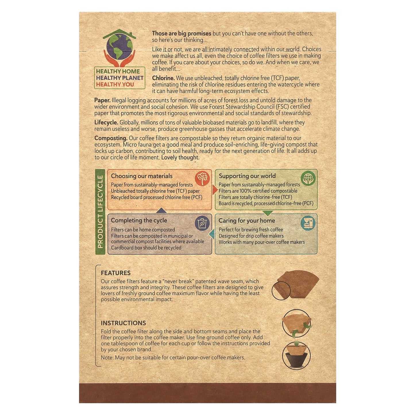 Eco-Friendly Coffee Filters - Unbleached, Compostable & TCF - Image 2