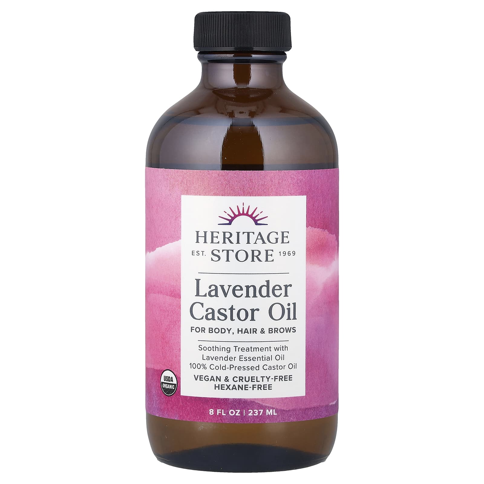 Castor Oil for Hair & Skin with Lavender - 8 fl oz - USDA Organic - Image 1