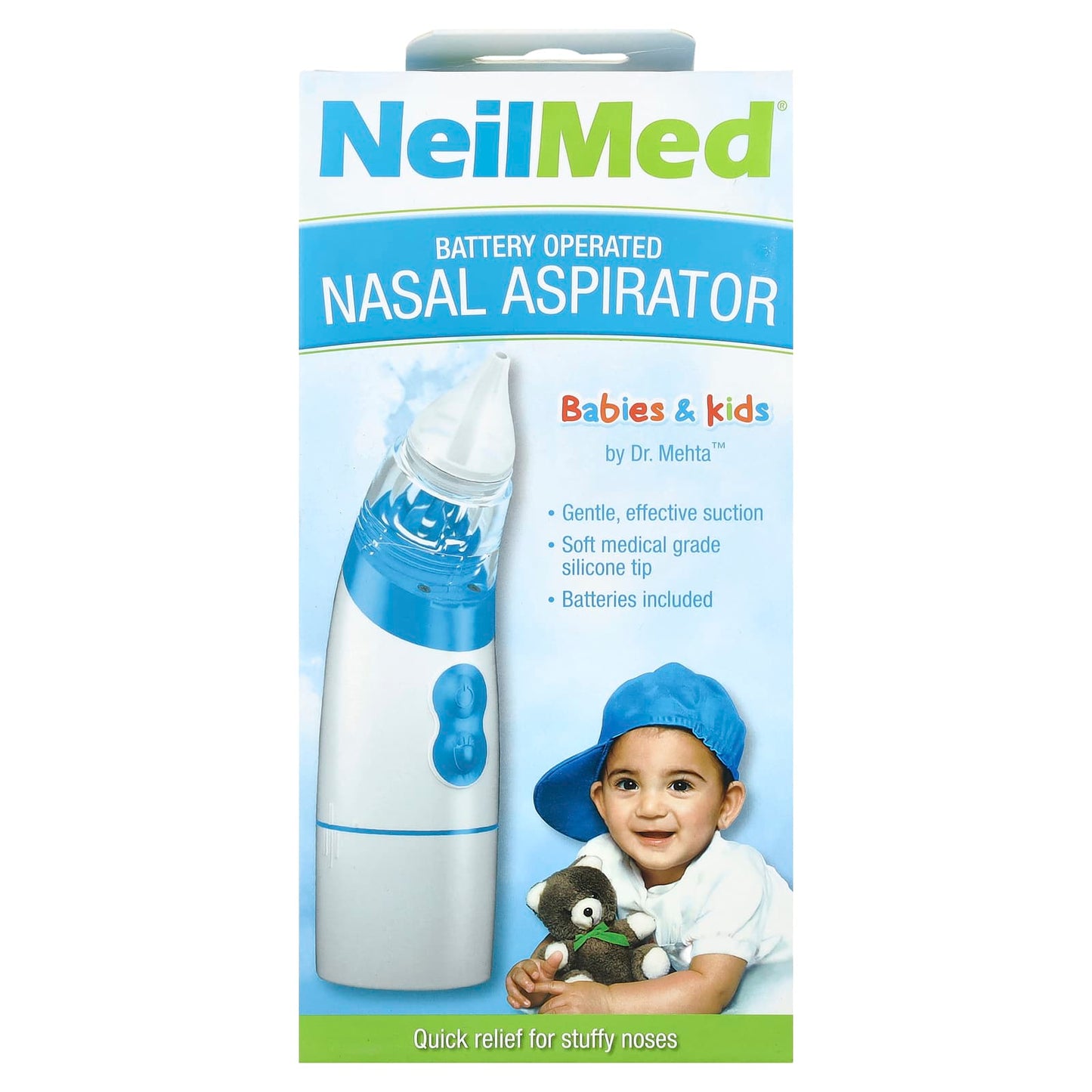 NeilMed, Battery Operated Nasal Aspirator, Babies & Kids, 3 Piece Set - Image 1