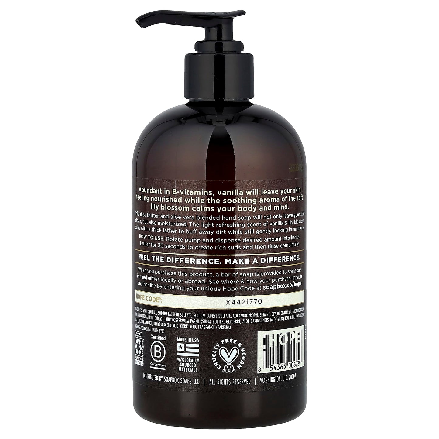 Soapbox, Moisturizing Hand Soap, Vanilla Bean, 12 fl oz (354 ml) - Image 2