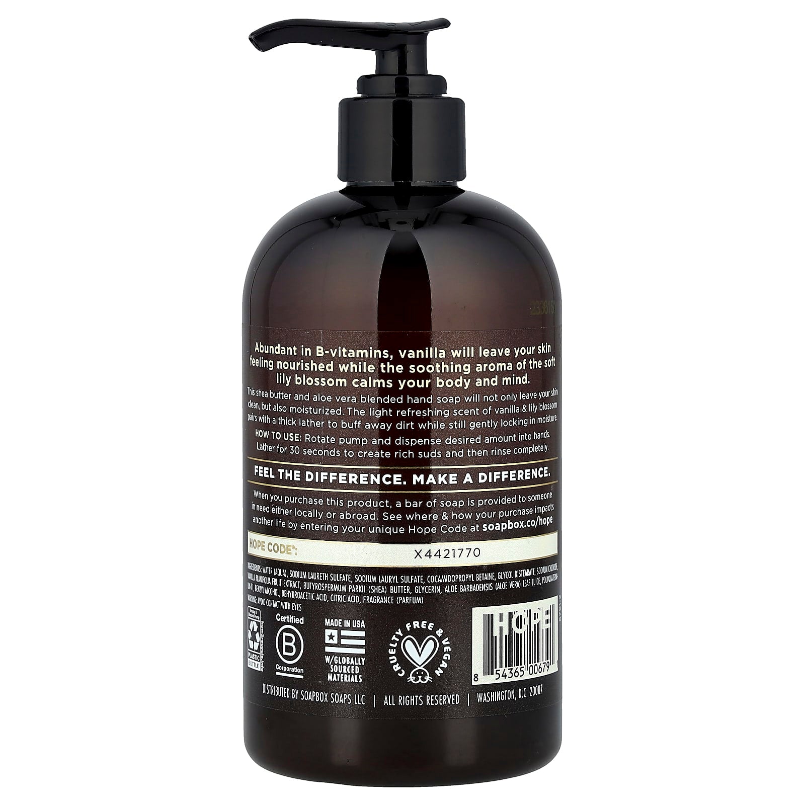 Soapbox, Moisturizing Hand Soap, Vanilla Bean, 12 fl oz (354 ml) - Image 2