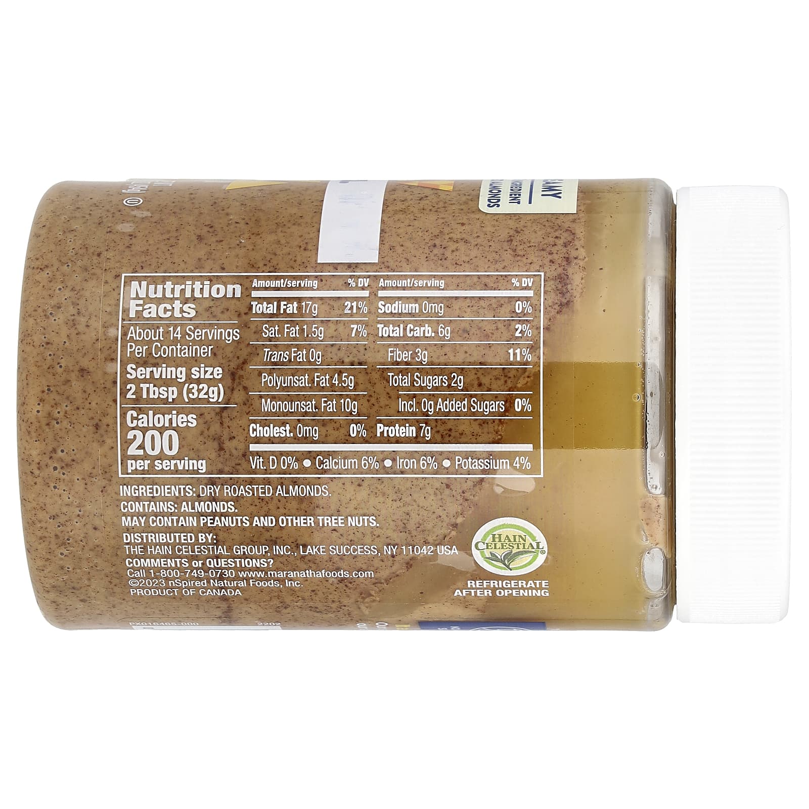 MaraNatha, Almond Butter, Creamy, 16 oz (454 g) - Image 2