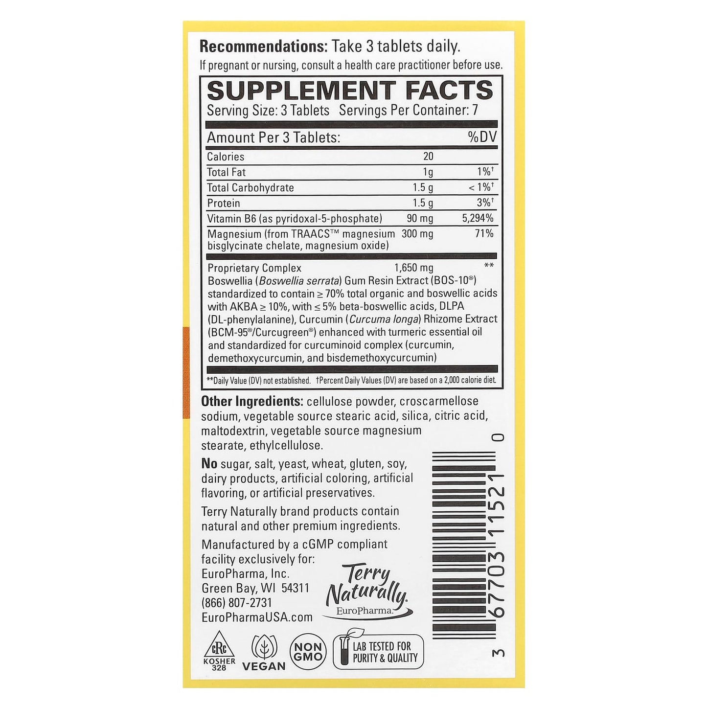 Terry Naturally, Curamin®, Headache Pain Relief, 21 Tablets - Image 2
