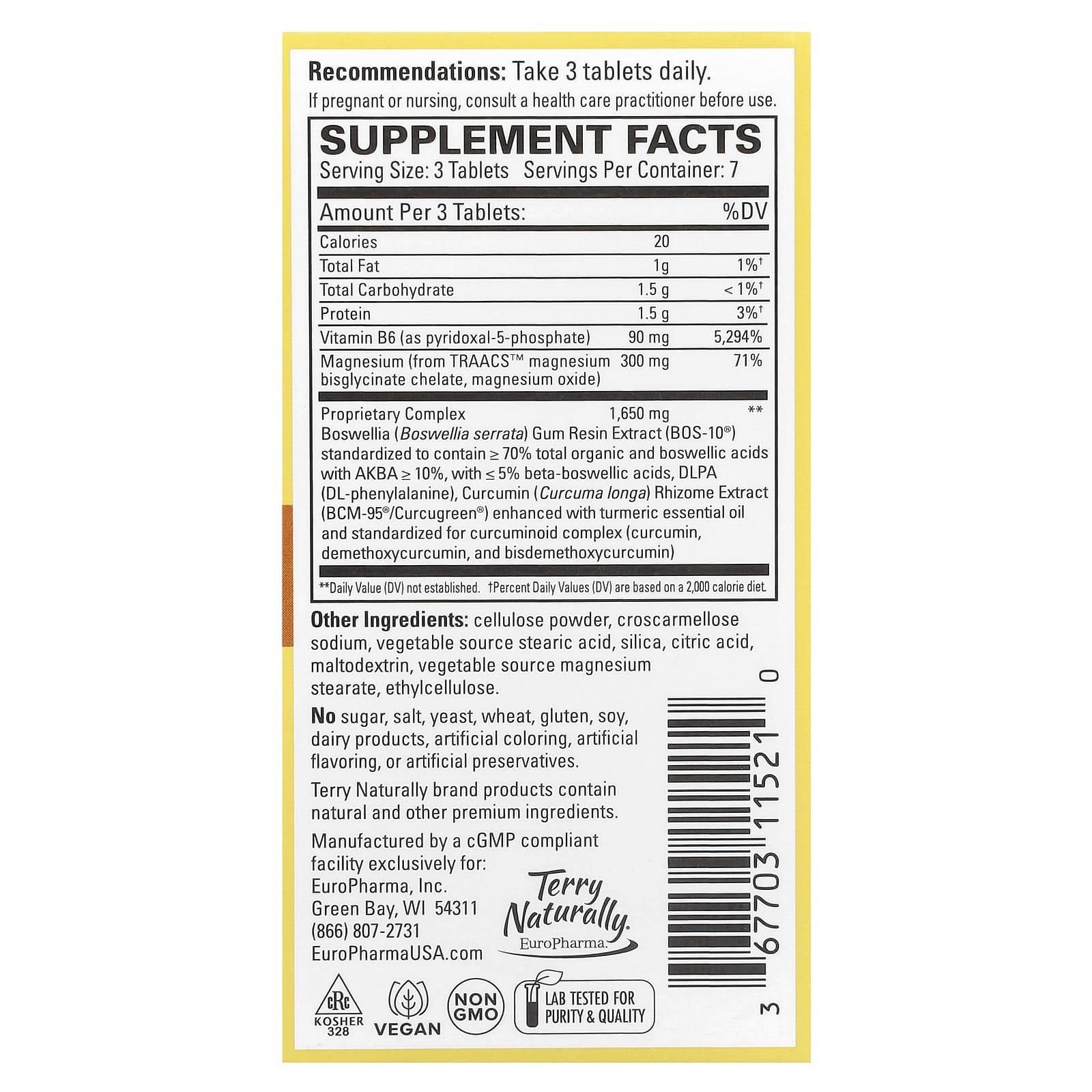 Terry Naturally, Curamin®, Headache Pain Relief, 21 Tablets - Image 2