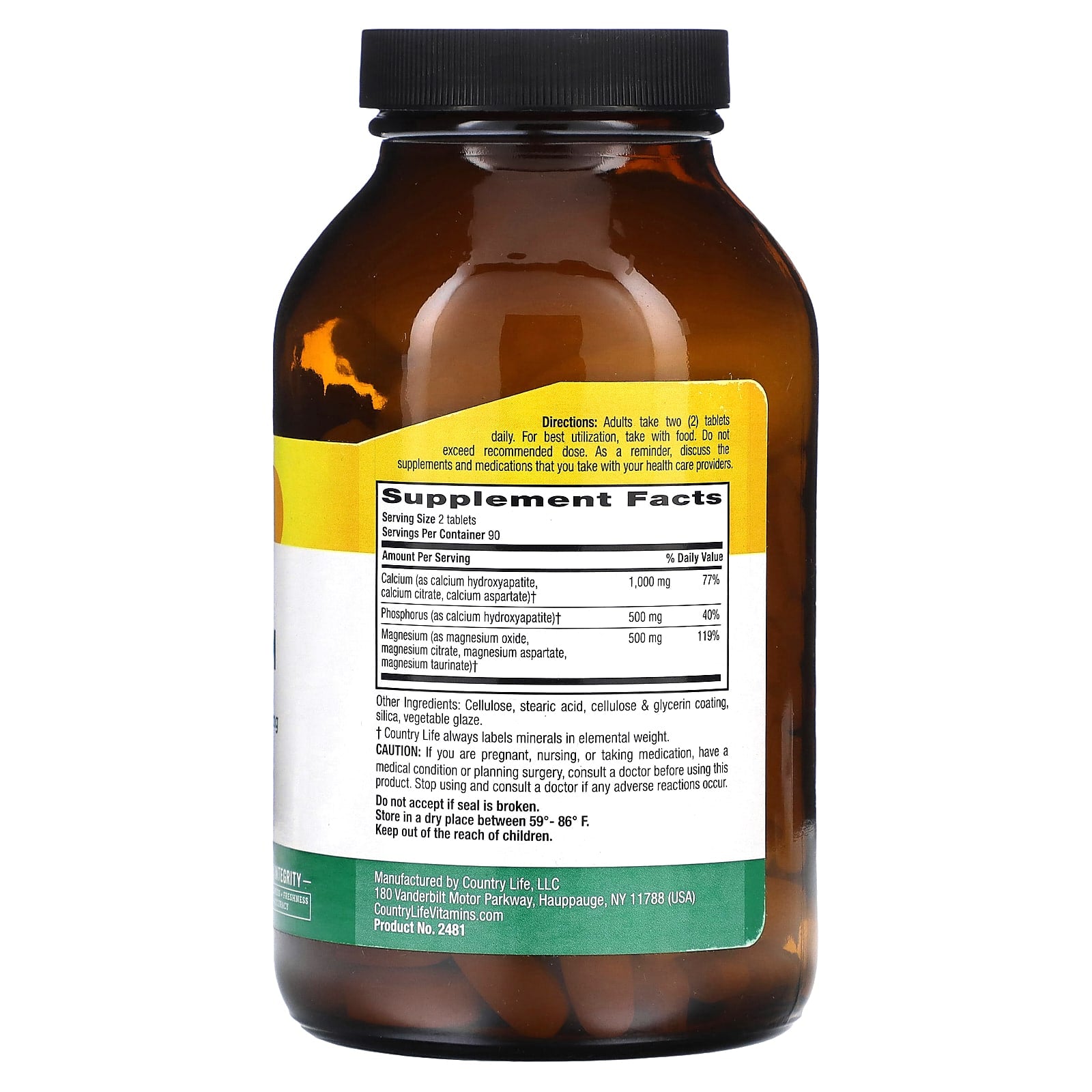 Country Life, Target-Mins, Calcium-Magnesium Complex, 1,000 mg, 180 Tablets (500 mg per Tablet)