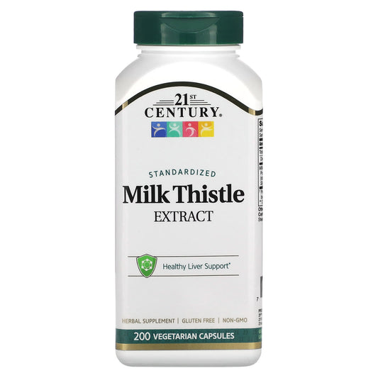 Milk Thistle Extract for Healthy Liver Support, 200 Veg Capsules - Image 1