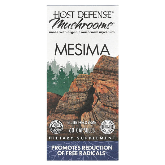 Host Defense Mesima Mushrooms 60 Capsules, Non-GMO, Vegan, Organic - Image 1