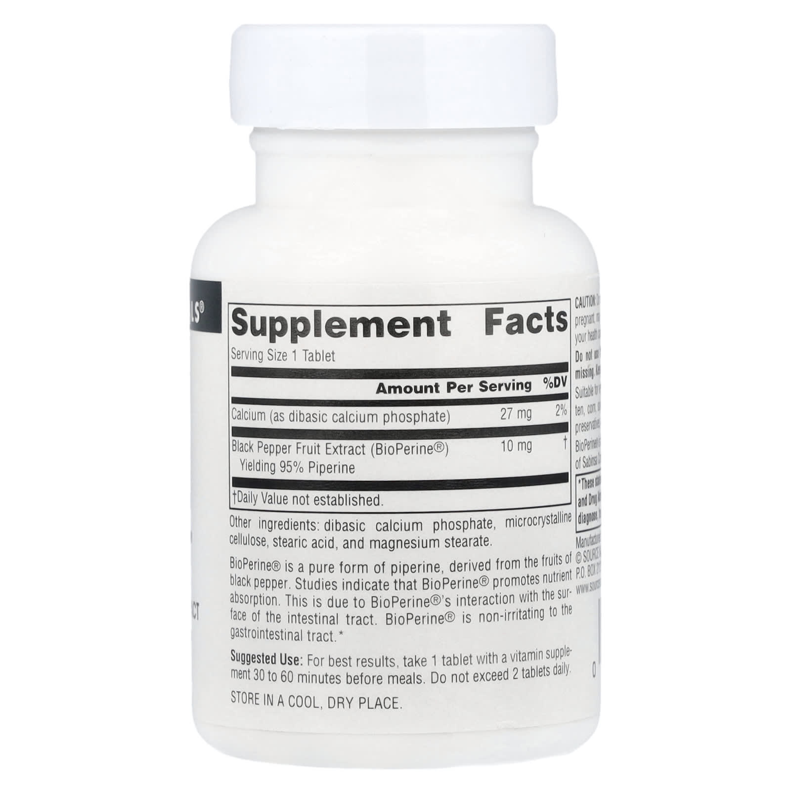 Source Naturals, BioPerine®, 10 mg, 120 Tablets - Image 2