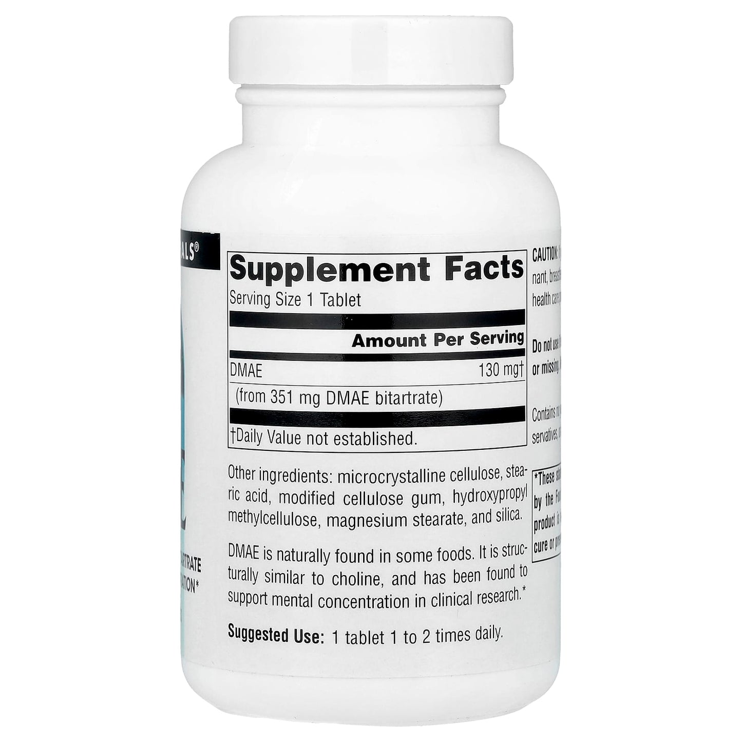 Source Naturals, DMAE, 351 mg, 200 Tablets - Image 2