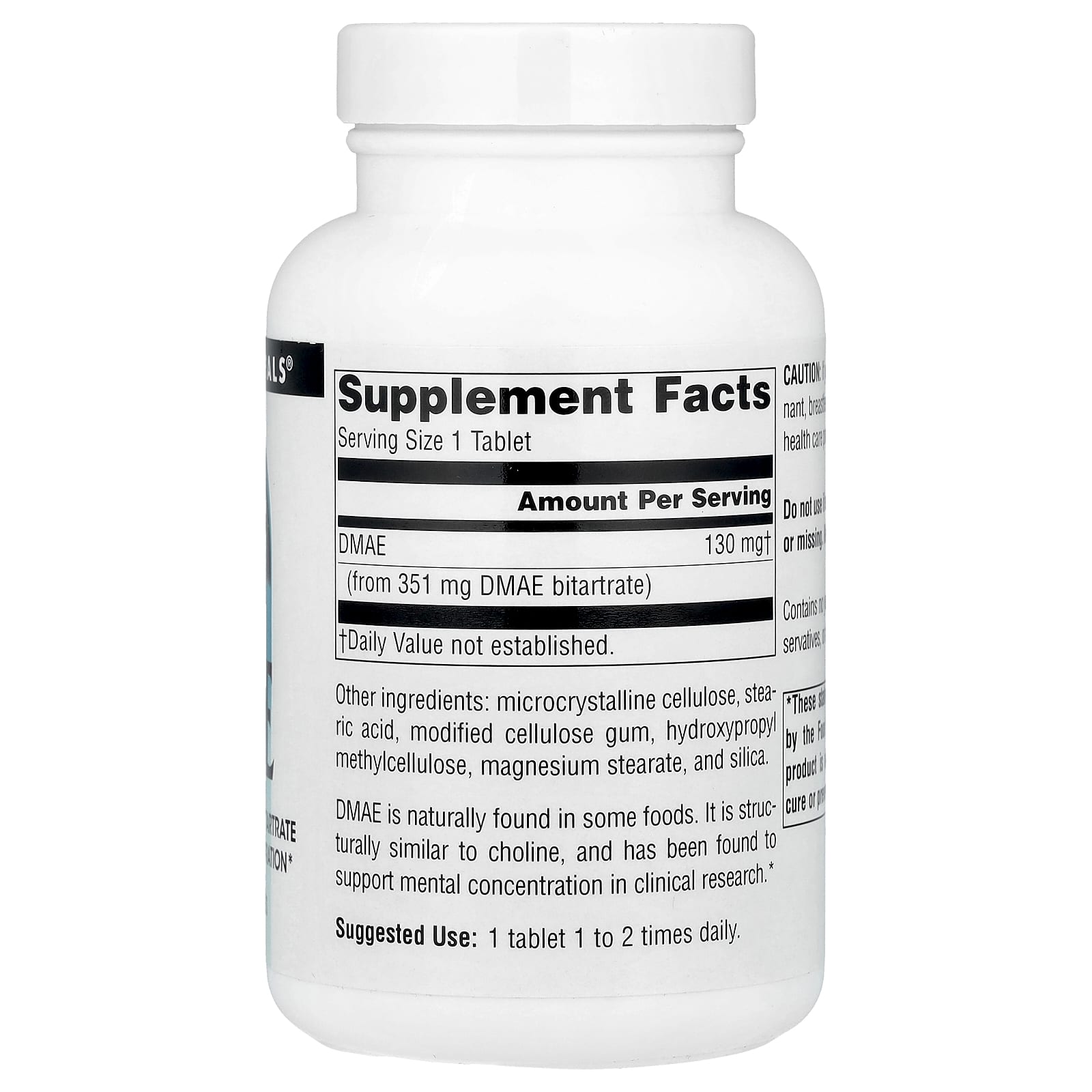 Source Naturals, DMAE, 351 mg, 200 Tablets - Image 2