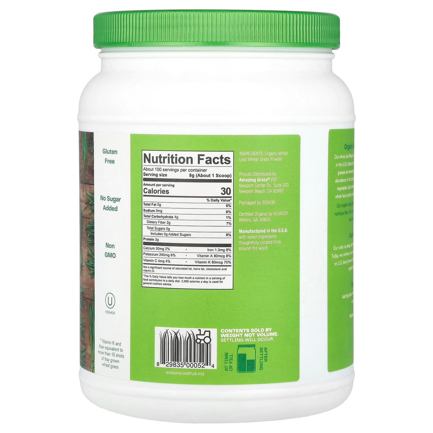 USDA Organic Wheat Grass Powder by Amazing Grass - 800g - Image 2