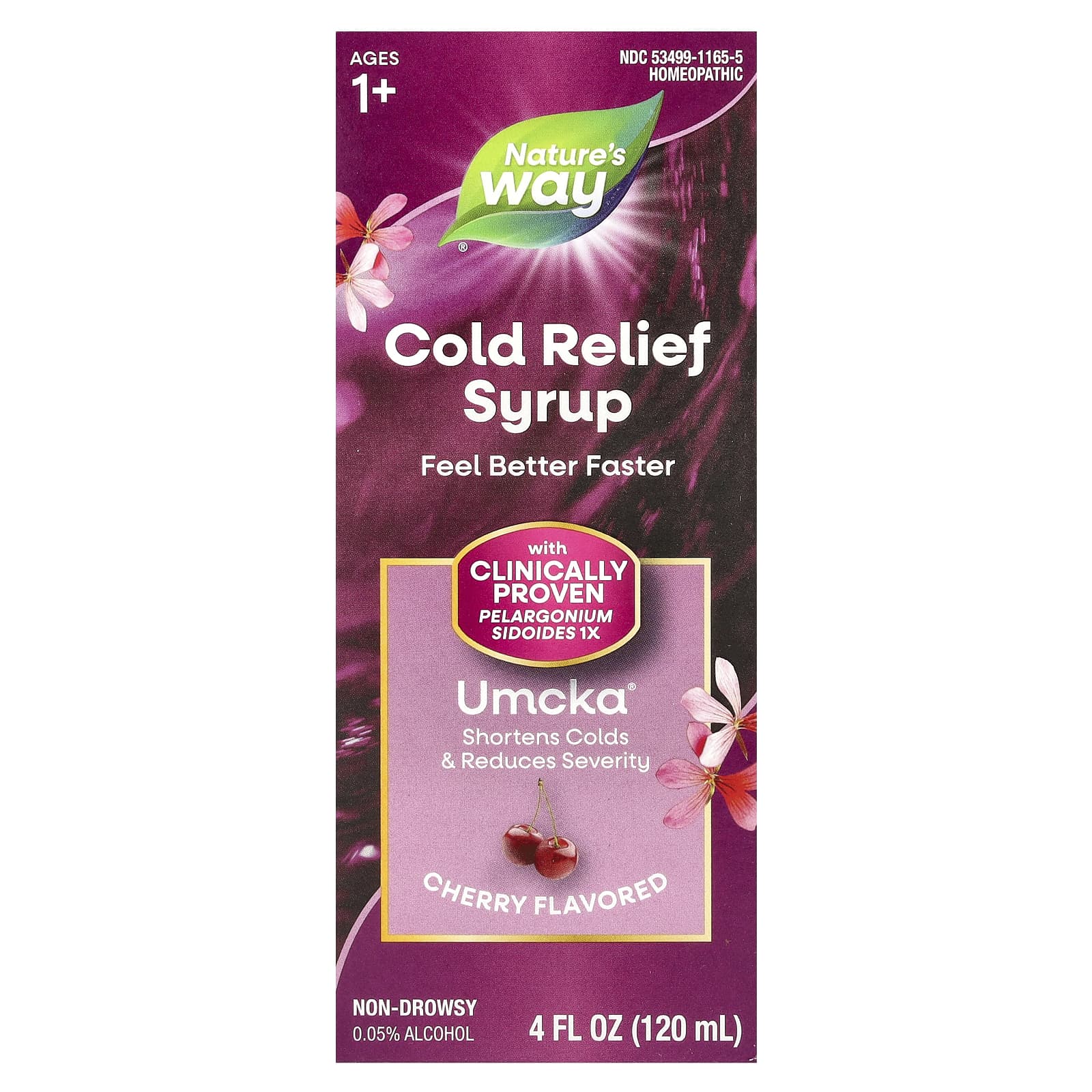 Nature's Way, Umcka, Cold Relief Syrup, Ages 1+, Cherry, 4 fl oz (120 ml) - Image 1