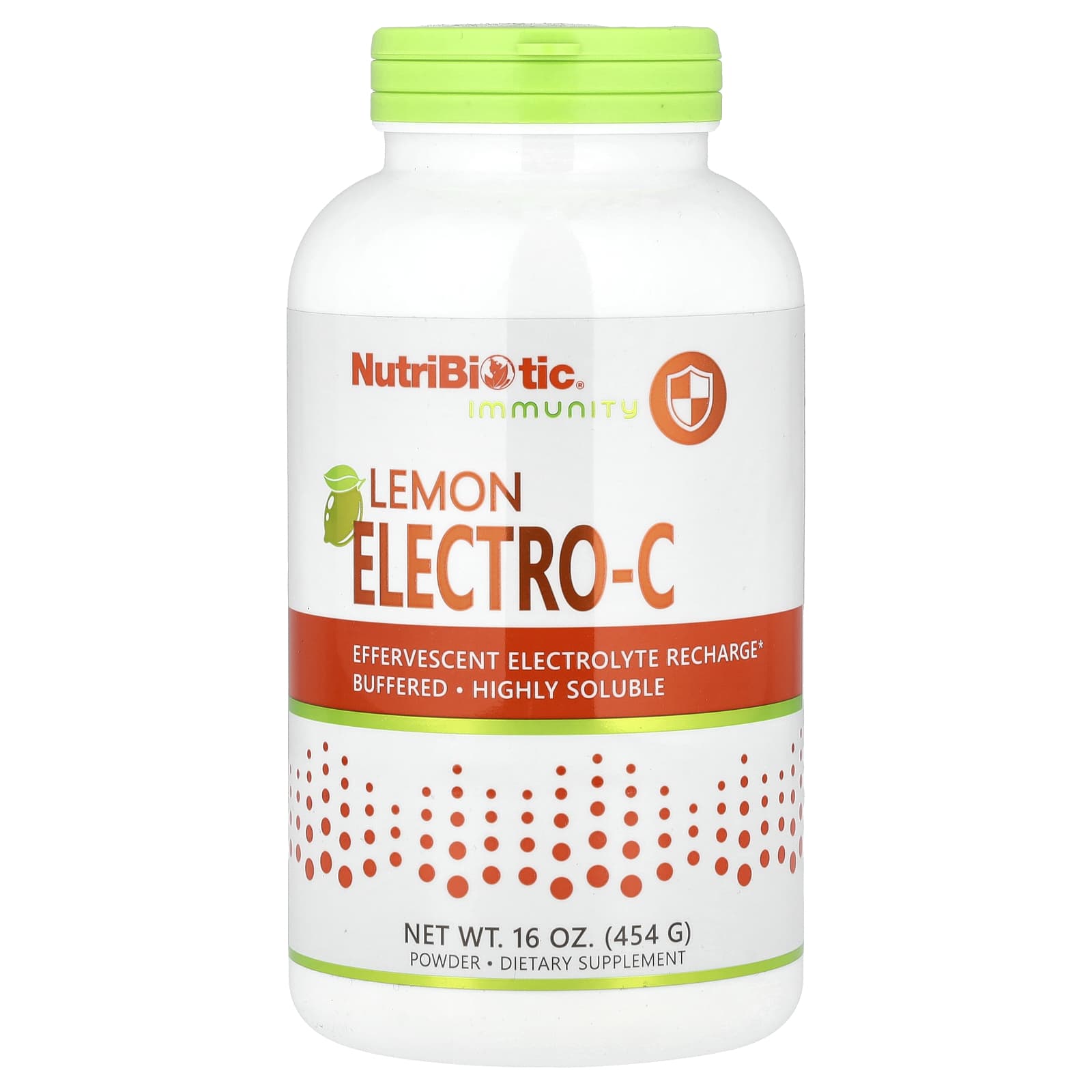 NutriBiotic, Immunity, Lemon Electro-C Powder, 16 oz (454 g) - Image 1