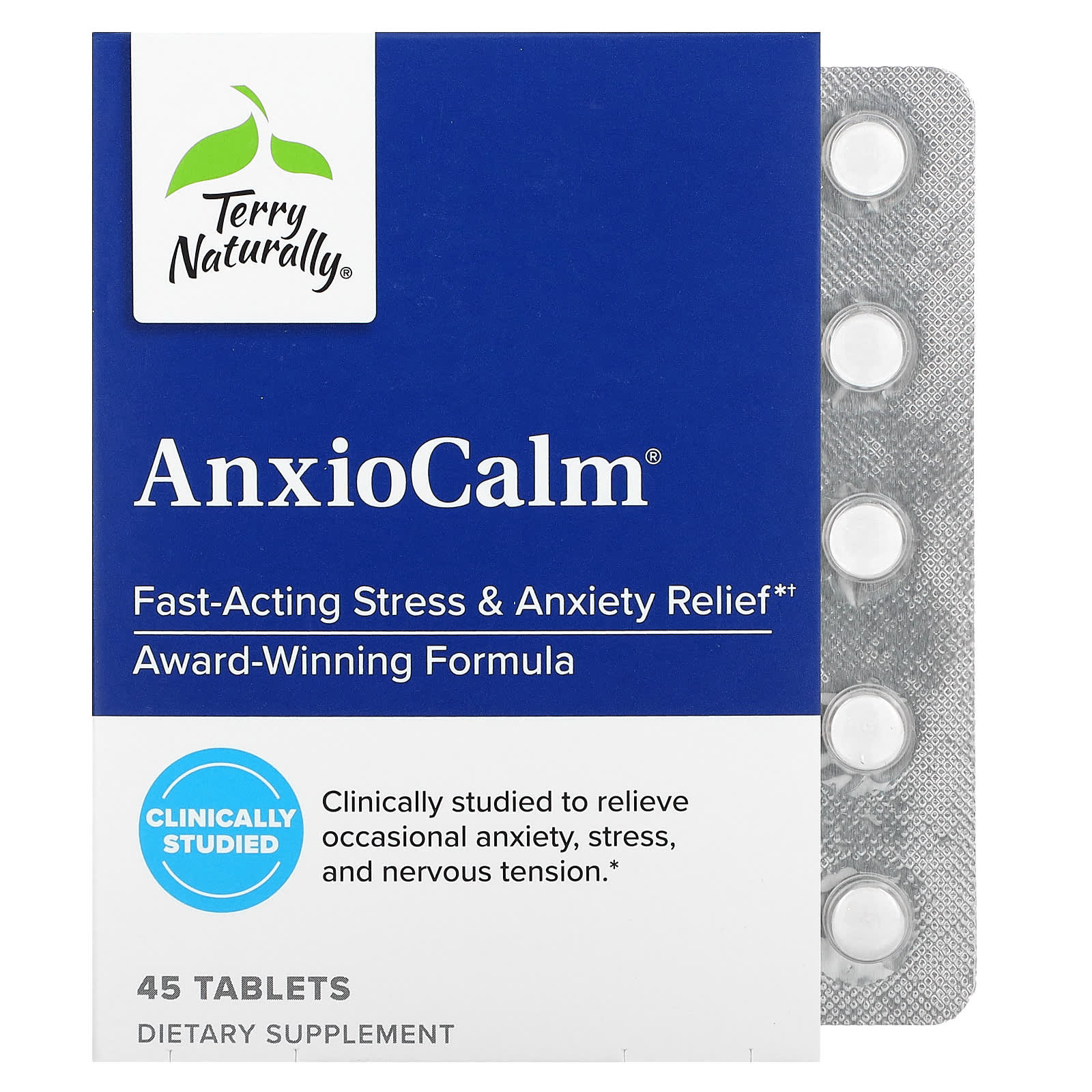 Terry Naturally, AnxioCalm, 45 Tablets - Image 1