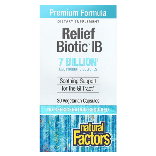 Natural Factors, ReliefBiotic™ IB, 7 Billion, 30 Vegetarian Capsules - Image 1