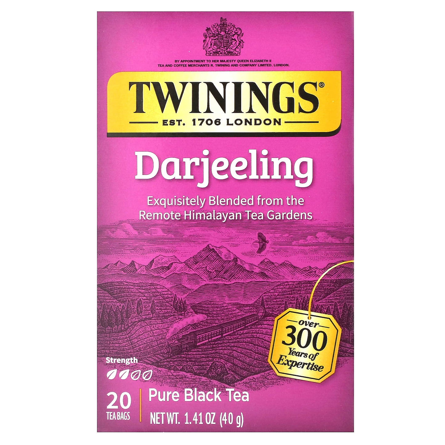 Twinings, Pure Black Tea, Darjeeling, 20 Tea Bags, 1.41 oz (40 g) - Image 1