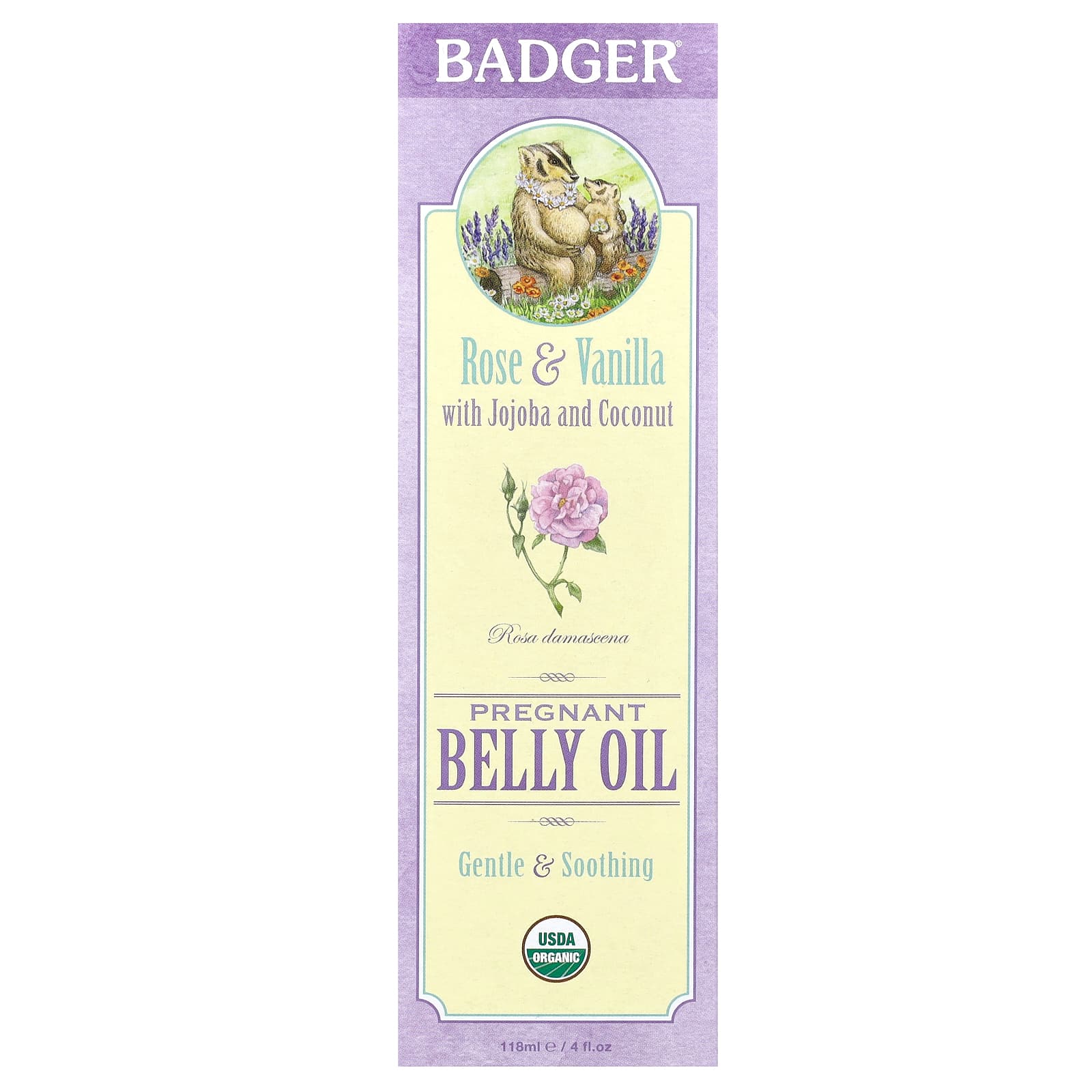 Pregnant Belly Oil with Rose & Vanilla | USDA Organic | Badger - Image 2
