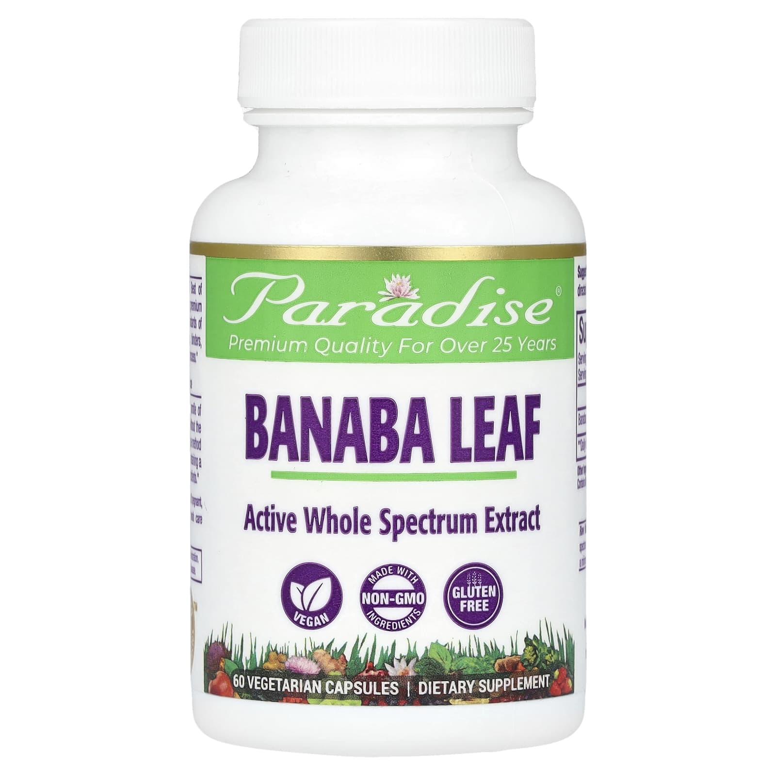 Paradise Herbs, Banaba Leaf, 60 Vegetarian Capsules (250 mg per Capsule) - Image 1
