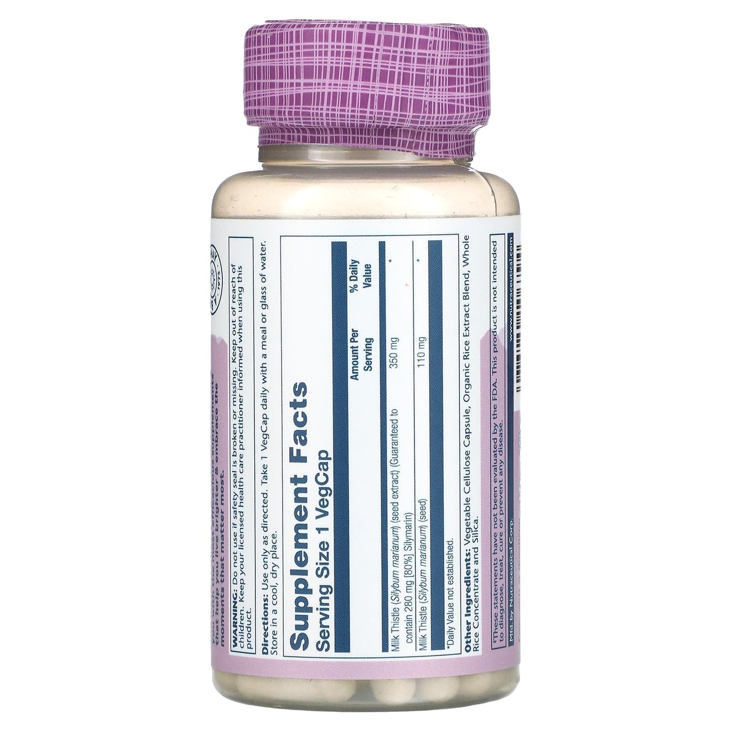Solaray, Milk Thistle Vital Extracts, 60 VegCaps - Image 2